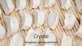  Presentation with dumpling - Colorful PPT theme enhanced with chinese dumpling is one of the most important foods in chinese new year since the shape of chinese dumplings is similar to ancient chinese gold or silver ingots they symbolize wealth backdrop and a lemonade colored foreground