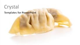  Presentation with food dimsum chinese steamed dumplings - Slide set enhanced with chinese-dumplings-isolated background and a white colored foreground