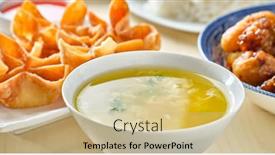  Presentation with drop - Amazing presentation theme having chinese-egg-drop-soup backdrop and a coral colored foreground