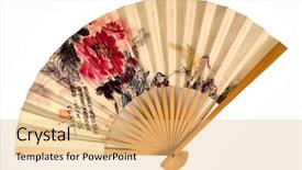  Presentation with chinese chinese - Presentation theme having chinese fan background and a yellow colored foreground