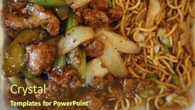  Presentation with food chicken - Theme having chinese-fast-food-chinese-food background and a tawny brown colored foreground