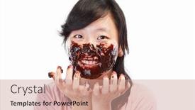  Presentation with spread - Presentation featuring bowl of apple sauce and spice on white background background and a lemonade colored foreground