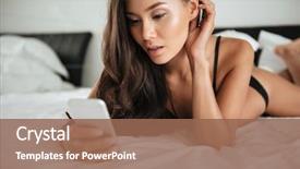  Presentation with mobile home - Theme featuring chinese feminine - attractive asian woman in sexy background and a  colored foreground