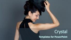  Presentation with beautiful flower elegant - PPT layouts enhanced with chinese feminine - beautiful elegant woman portrait background and a ocean colored foreground