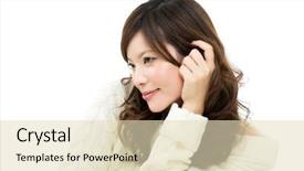  Presentation with asian ghosts - Beautiful theme featuring chinese feminine - beautiful young asian woman backdrop and a  colored foreground