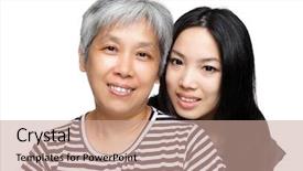  Presentation with mother blessed - Slides enhanced with chinese feminine - mother and daughter background and a coral colored foreground