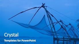  Presentation with fishing net - Cool new theme with chinese fishing net along backdrop and a teal colored foreground