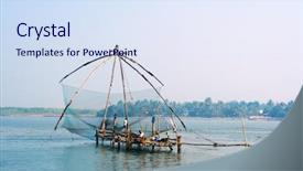  Presentation with fishing nets - Audience pleasing presentation theme consisting of multi-ethnic friends looking through tall grass backdrop and a tawny brown colored foreground