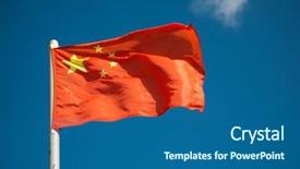  Presentation with law blue sky scales of justice - Beautiful presentation theme featuring chinese flag against blue sky backdrop and a ocean colored foreground