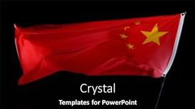  Presentation with wind - PPT theme having chinese-flag-blowing background and a black colored foreground