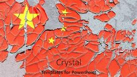  Presentation with wall paint - Presentation with chinese-flag-on-an-old background and a red colored foreground