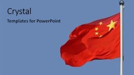  Presentation with chinese chinese - Beautiful slides featuring chinese flag on blue background backdrop and a teal colored foreground