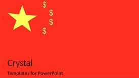  Presentation with chinese calligraphy framing - Beautiful slides featuring chinese flag with us dollar backdrop and a dark gray colored foreground