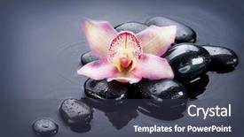  Presentation with spirituality zen meditation stone - PPT theme having chinese beauty - spa zen stones background and a ocean colored foreground