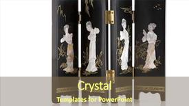  Presentation with divide - Slides consisting of chinese folding screen to divide the room background and a tawny brown colored foreground