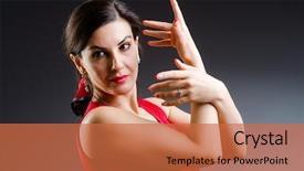  Presentation with dancing - Cool new presentation theme with chinese folk music - woman dancing dances in red backdrop and a red colored foreground