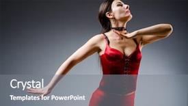  Presentation with dancing - Beautiful PPT layouts featuring chinese folk music - woman dancing dances in red backdrop and a gray colored foreground