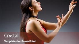  Presentation with dancing - Colorful PPT theme enhanced with chinese folk music - woman dancing dances in red backdrop and a tawny brown colored foreground