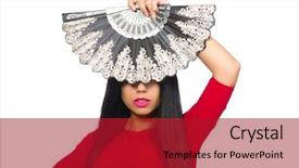  Presentation with dancing - Cool new presentation design with chinese folk music - young woman dancing isolated backdrop and a crimson colored foreground