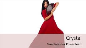  Presentation with dancing - PPT theme consisting of chinese folk music - young woman dancing isolated background and a lemonade colored foreground