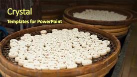  Presentation with biscuit - Beautiful slides featuring chinese food bakeries - almond biscuit backdrop and a  colored foreground