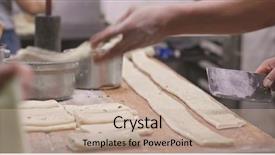  Presentation with chinese restaurant - Audience pleasing theme consisting of chinese food bakeries - making of sesame flat bread backdrop and a mint green colored foreground