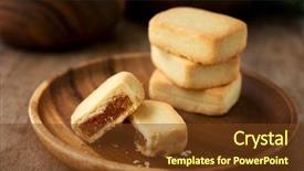  Presentation with sweet pastry - Amazing slide set having chinese food bakeries - pineapple cake is a sweet backdrop and a tawny brown colored foreground