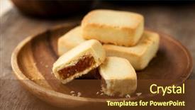  Presentation with sweet pastry - Colorful presentation design enhanced with chinese food bakeries - pineapple cake is a sweet backdrop and a tawny brown colored foreground