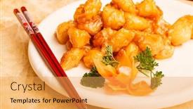  Presentation with food chicken - Slide set having up of a made bed background and a lemonade colored foreground