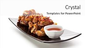  Presentation with hot sauce - Beautiful theme featuring chinese food cooking - hot meat dishes - bbq backdrop and a white colored foreground