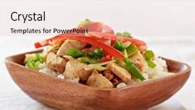  Presentation with vegetarian - Presentation with chinese food cooking - vegetarian dish background and a lemonade colored foreground