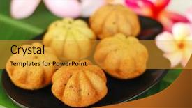  Presentation with malaysian traditional dress - Presentation theme consisting of chinese food festival - malaysian traditional muffin background and a gold colored foreground