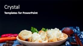  Presentation with chinese food - Beautiful presentation theme featuring chinese-food-fried-dumplings backdrop and a black colored foreground