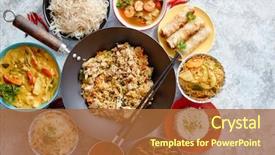  Presentation with chinese food - PPT theme consisting of chinese food set chinese noodles background and a red colored foreground