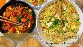  Presentation with noodles - Slides featuring chinese-food-set-chinese-noodles background and a yellow colored foreground