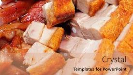  Presentation with chinese food - Amazing presentation design having chinese-food-siu-mei backdrop and a coral colored foreground