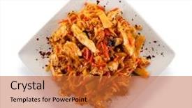  Presentation with food chicken - Amazing presentation design having chinese food with chicken backdrop and a red colored foreground