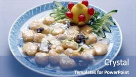  Presentation with chinese food - Slides with chinese food background and a ocean colored foreground