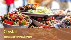  Presentation with chinese food - Slide set having chinese food background and a red colored foreground