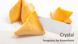  Presentation with fortune cookie - Colorful slide deck enhanced with chinese fortune cookies with one backdrop and a lemonade colored foreground