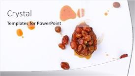  Presentation with snack - Presentation theme consisting of chinese-fried-peanut-snack-spicy background and a cool aqua colored foreground