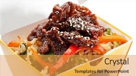  Presentation with beef - Slide deck consisting of chinese fried rice with beef background and a  colored foreground