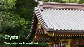  Presentation with japanese - Colorful presentation enhanced with chinese garden - japanese house tempel shrine backdrop and a  colored foreground