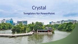  Presentation with landscape architecture portfolio - Slides consisting of chinese garden - landscape of guilin background and a  colored foreground