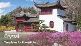  Presentation with botanical garden - Audience pleasing theme consisting of chinese garden in the montreal backdrop and a violet colored foreground