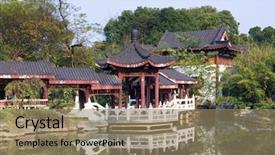  Presentation with old china - Amazing presentation theme having chinese garden in yuyuan shanghai backdrop and a coral colored foreground