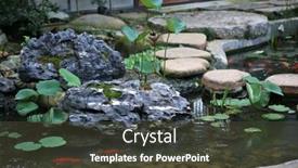  Presentation with garden pond - Slide deck featuring chinese-garden-landscape-small-garden background and a tawny brown colored foreground