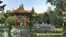  Presentation with chinese chinese - Slide set consisting of chinese garden n zurich background and a tawny brown colored foreground