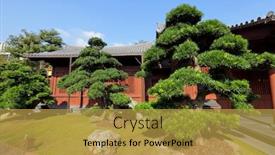  Presentation with chinese - Colorful presentation enhanced with chinese-garden and a  colored foreground