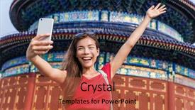  Presentation with china travel - Colorful slides enhanced with tourist attraction in beijing china backdrop and a red colored foreground